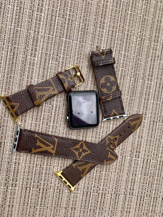 LV Inspired Louis Vuitton Monogram Apple Watch Bands Leather Band 38mm 40mm 42mm 44mm Iwatch | Etsy (US)