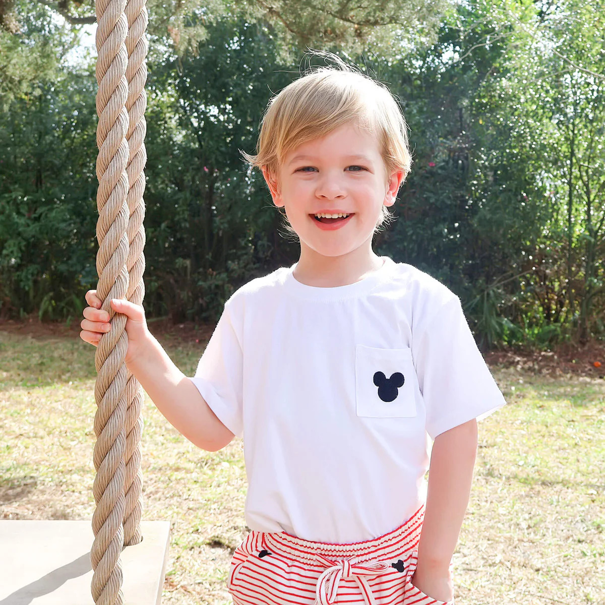 Mouse Ears White Short Sleeve Pocket Shirt | Classic Whimsy