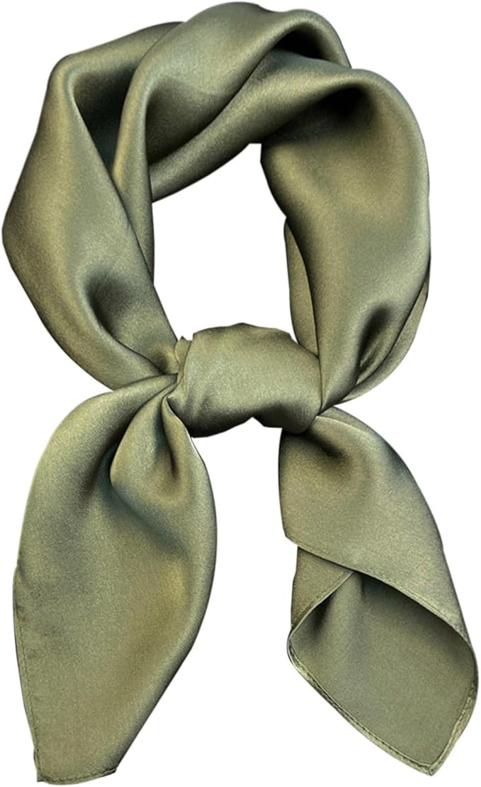 Hioyiwse Satin Square Scarf for Women Solid Color Emulation Silk Handkerchief Hair Ribbon Headban... | Amazon (US)