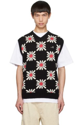 Awake NY - Black Floral Vest | SSENSE