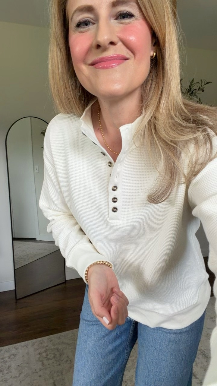 New Walmart henley top $19.98 in stores only, I’ll update as soon as these become available online! “Heart” this post to save for later. I’m wearing a size small. #walmartfashion