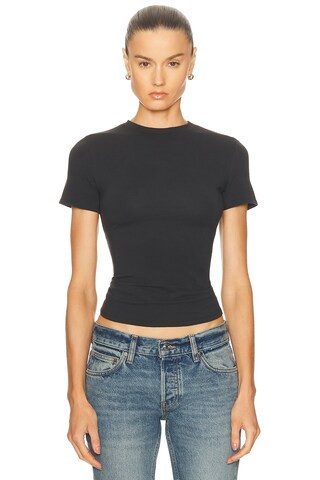 SKIMS Cotton Jersey T-Shirt in Black | FWRD 