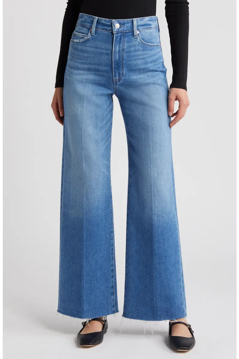 Anessa High Waist Raw Hem Wide Leg Jeans (Women) | Nordstrom | Nordstrom