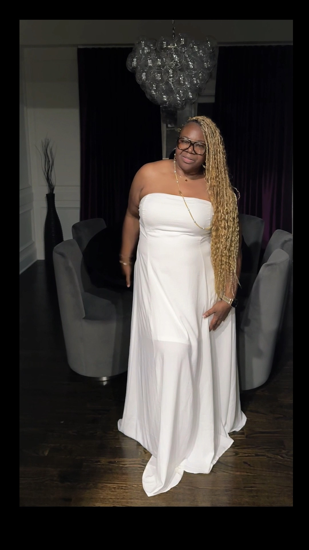 🤍Dress: Fashion Nova (Elizabeth Strapless Maxi Dress)