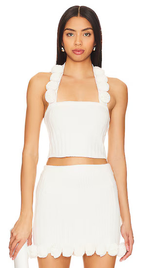 Amar Rosette Top in Ivory | Revolve Clothing (Global)