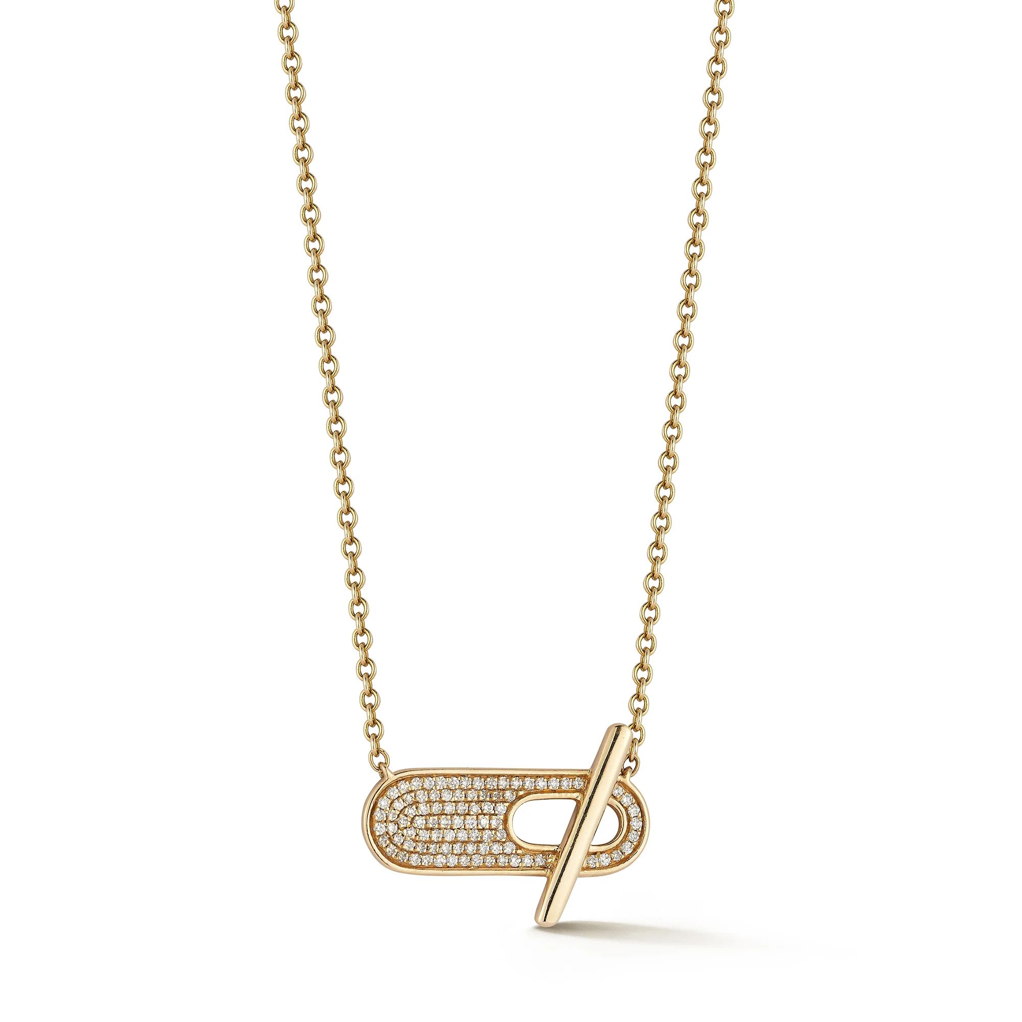 Diamond Pendant Necklaces: Sylvie Rose Pavé Toggle Necklace | Dana Rebecca Designs