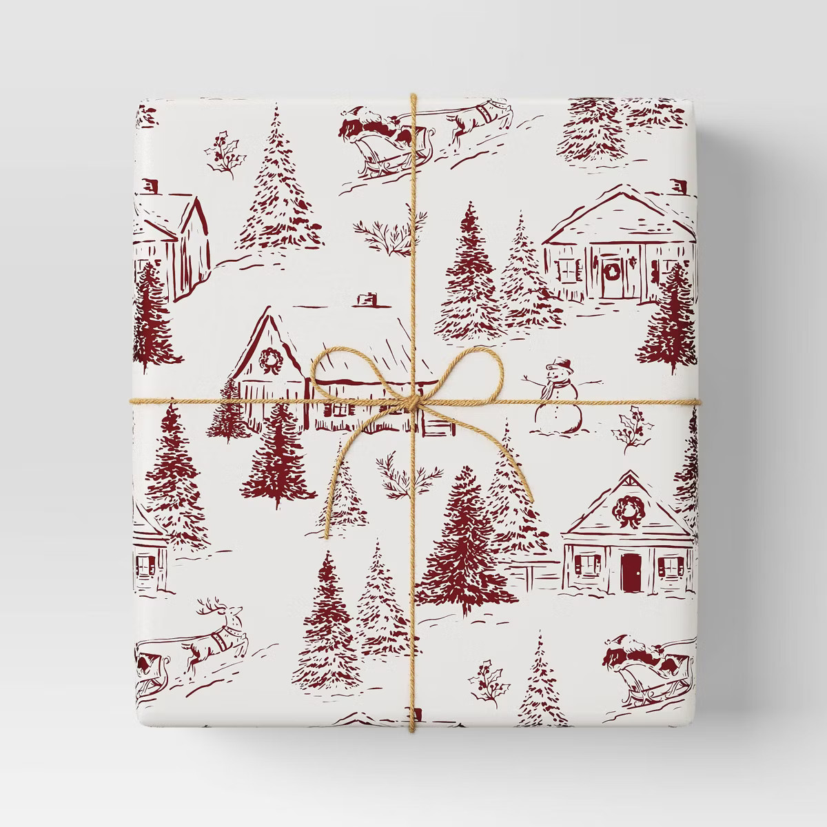 30" 20 sq ft Christmas Roll Wrap Snowy Town - Wondershop™ | Target