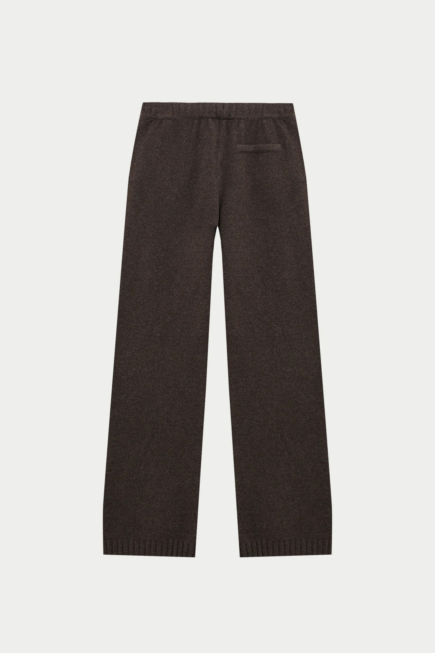 FLUFFY KNIT EMBLEM EMBROIDERED JOGGER - BROWN | The Couture Club