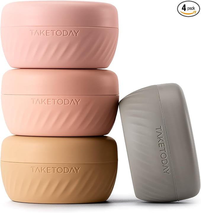 TakeToday Travel Containers for Toiletries, Leak-proof, TSA Approved, Refillable Silicone Cream J... | Amazon (US)