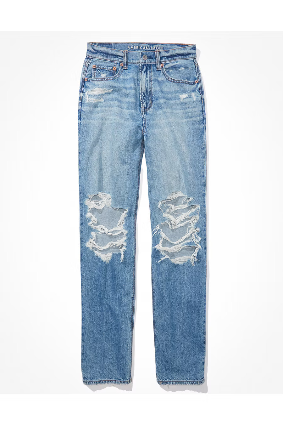 AE Strigid Ripped Highest Waist Baggy Straight Jean | American Eagle Outfitters (US & CA)