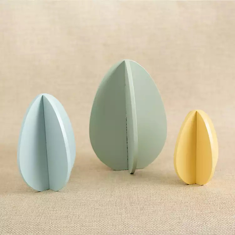 Wooden Easter Egg Decorations, Set of 3 | Kirkland's Home