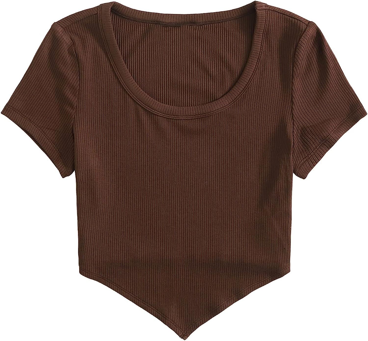 SweatyRocks Women's Embroidered Crop Top Short Sleeve T Shirt | Amazon (US)