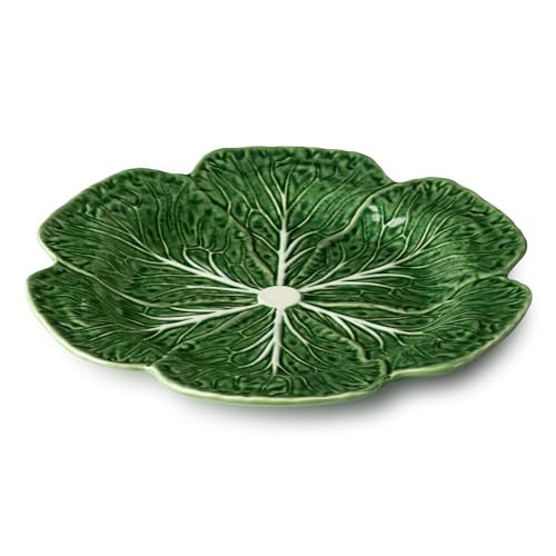 Le Jardin Cabbage 3D 13" ROUND PLATTER – Sculpted Green Cabbage Leaf Platter – Heirloom-Inspired Stoneware Serveware for Spring & Summer Seasonal Dining and Entertaining | Amazon (US)