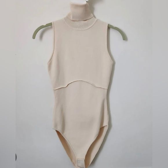 Zara nude turtleneck bodysuit | Poshmark