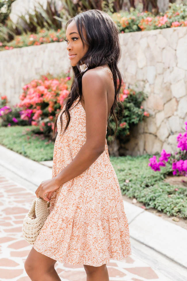 Everything You Love Floral Burnt Orange Dress | The Pink Lily Boutique