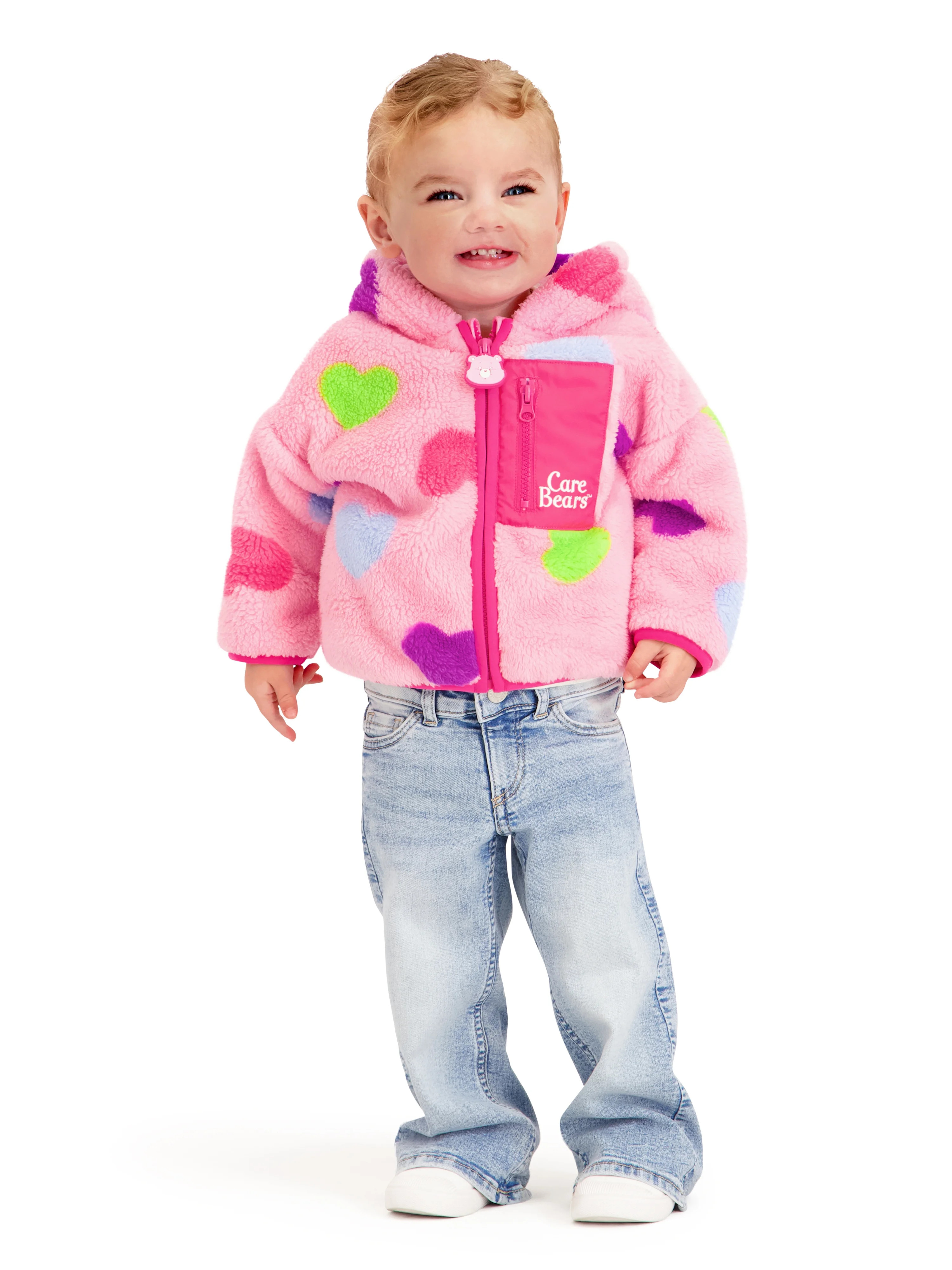 Care Bears Toddler Girls Sherpa Jacket, Sizes 12 Months - 5T | Walmart (US)