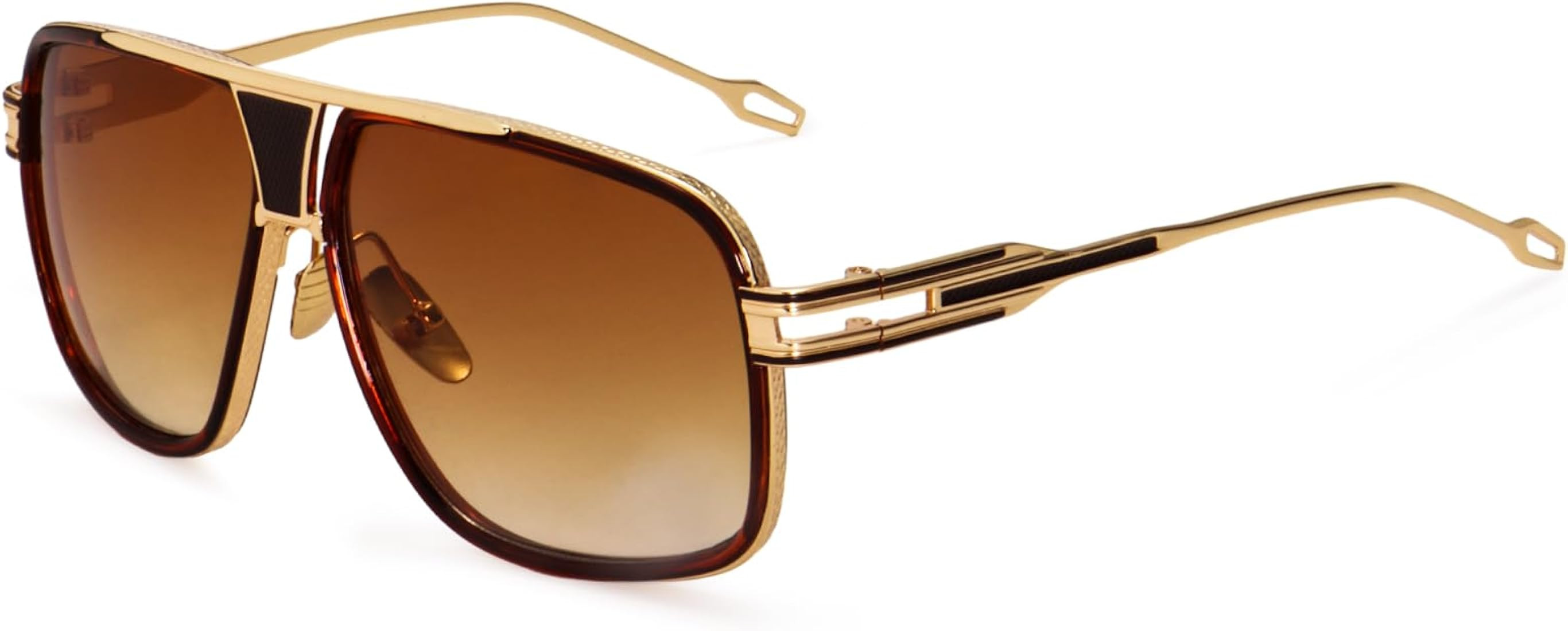 Dollger Sunglasses for Men Oversize Classic Black Shades Goggle Retro Gold Alloy Frame Sun Glasse... | Amazon (US)