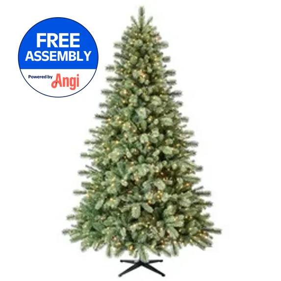 7.5' Pre-Lit Valencia Fir Green Artificial Christmas Tree with LumaDazzle Color-Changing Twinkle ... | Walmart (US)