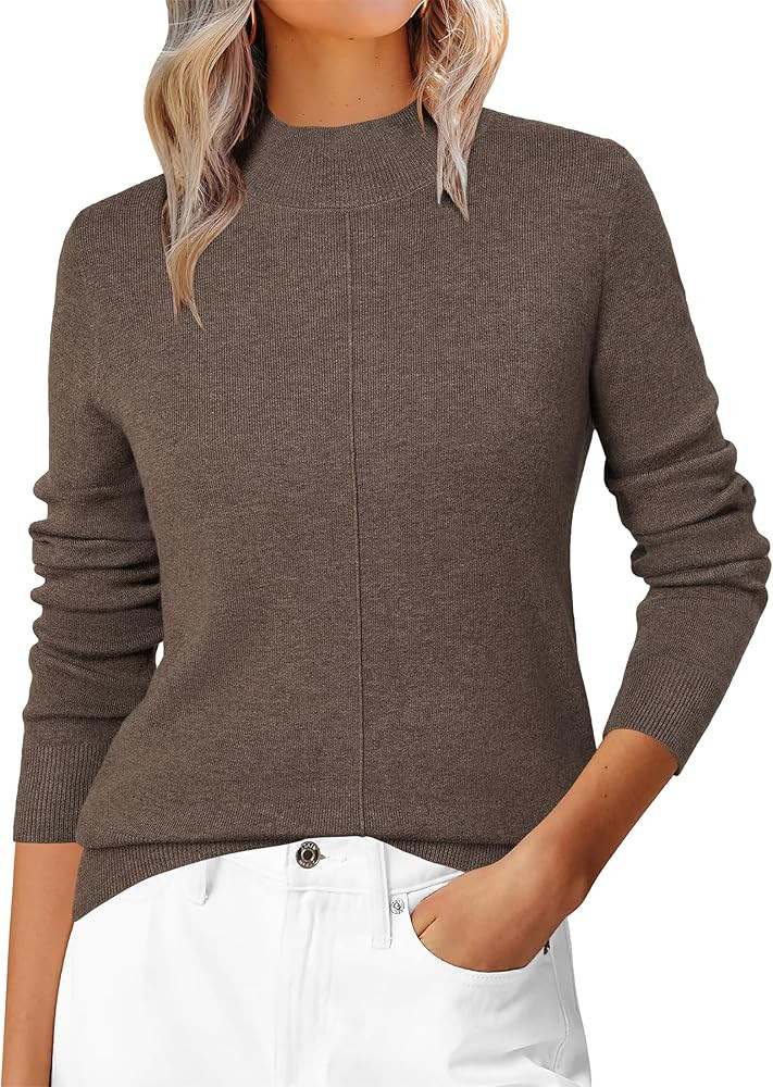 Arach&Cloz Women's Wool Blend Fall Sweaters Mock Neck Business Casual Outfits | Amazon (US)