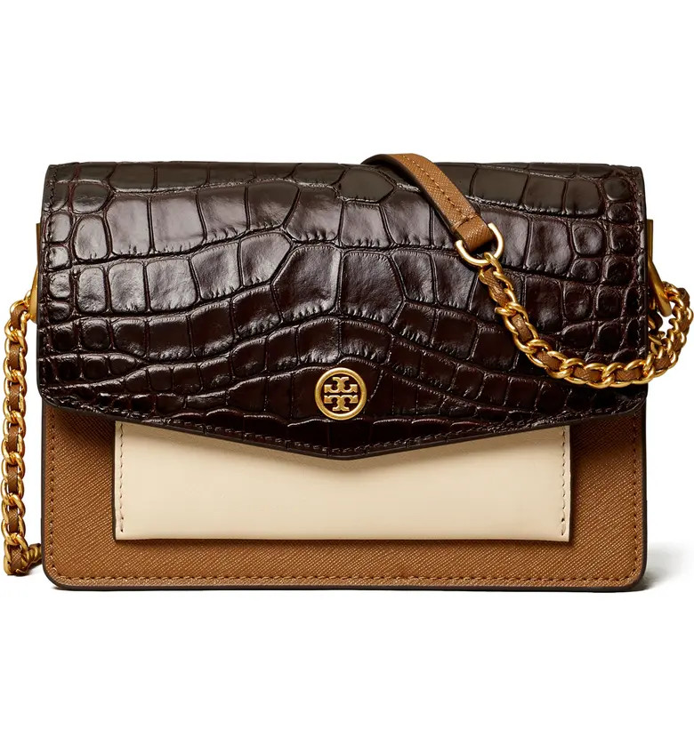 TORY BURCH Mini Robinson Colorblock Leather Shoulder Bag | Nordstromrack | Nordstrom Rack