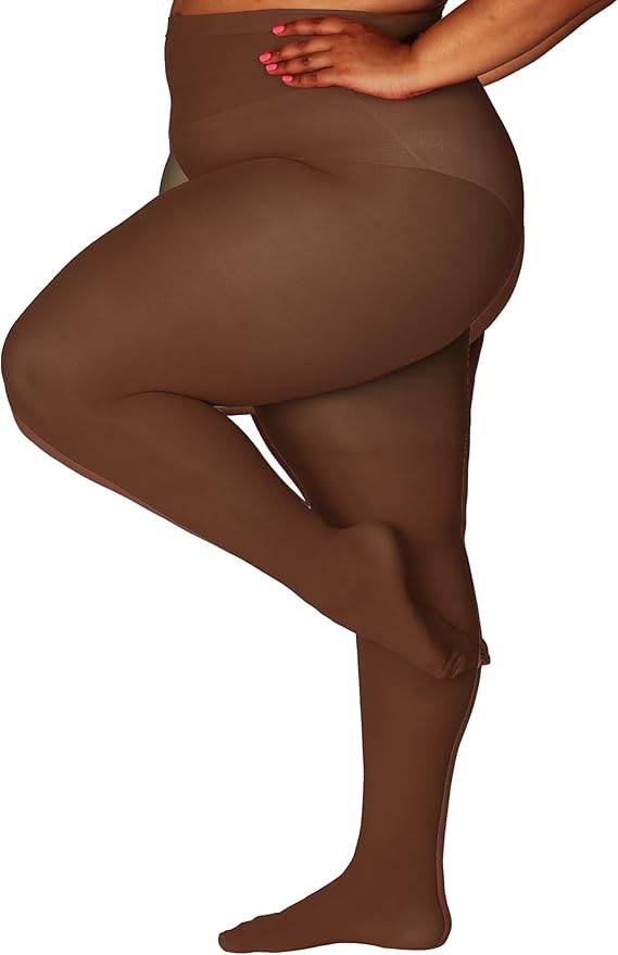 HONENNA Queen Plus Size Tights Semi Opaque Control Top High Waist Stockings Nylons Pantyhose for ... | Amazon (US)