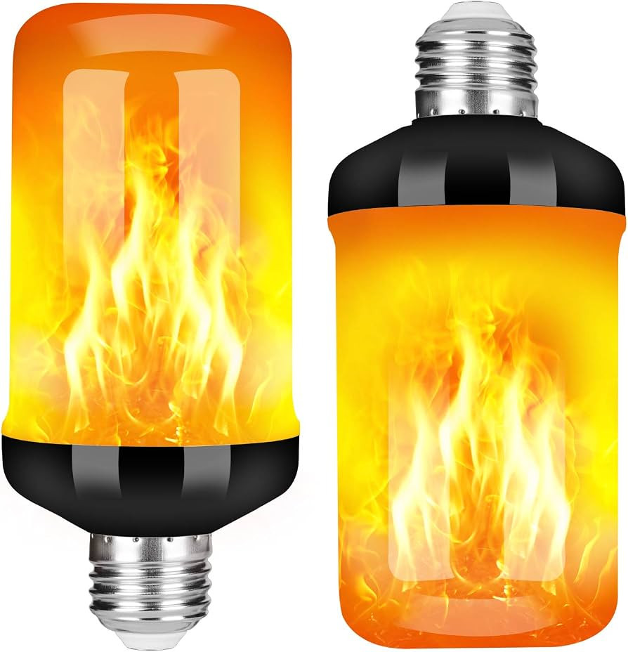 Y- STOP Upgraded LED Flame Light Bulbs, 4 Modes Flickering Light Bulb with Upside Down Effect, E2... | Amazon (US)