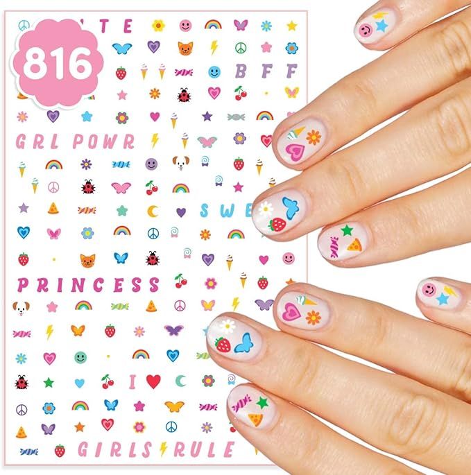 xo, Fetti Kids Nail Stickers - 816 Decals | Birthday Girl Party Favors, DIY Home Activity, Gift, ... | Amazon (US)