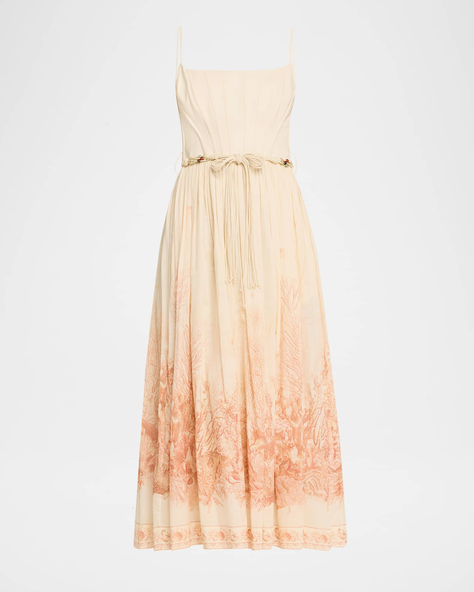 Zimmermann Wanderlust Corset Midi Dress | Neiman Marcus