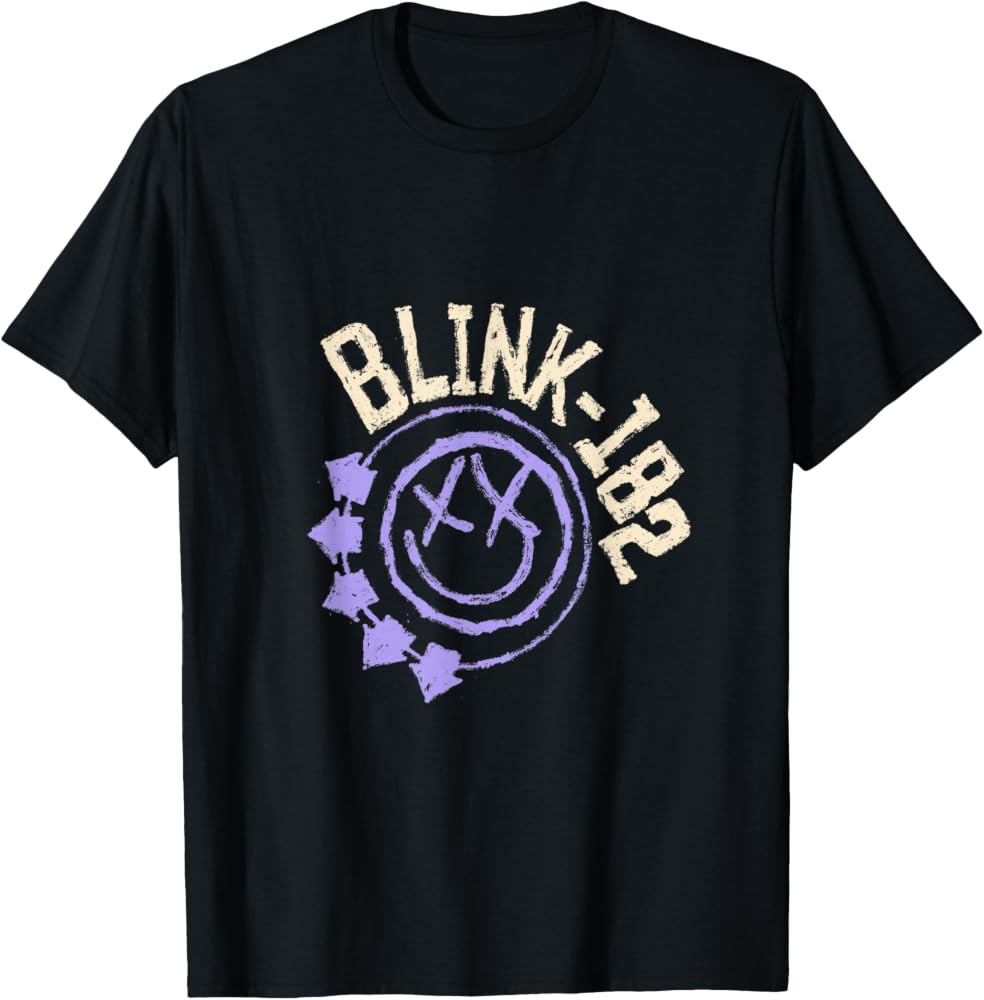 Official Blink-182 Purple Smiley Logo T-Shirt | Amazon (US)