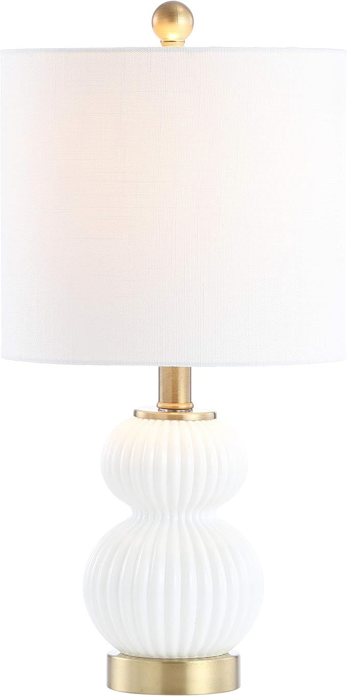 JONATHAN Y JYL1099A Daphne 20" Ribbed Metal/Glass LED Table Lamp Contemporary Transitional Bedsid... | Amazon (US)