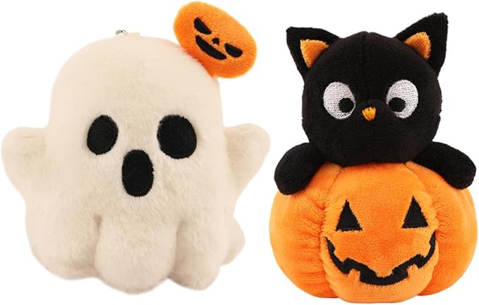 2 Pack Ghost Keyring Plush Backpack Purse Charm,Ghost Key Chain Stuffed Plush,Halloween Key Ring | Amazon (US)