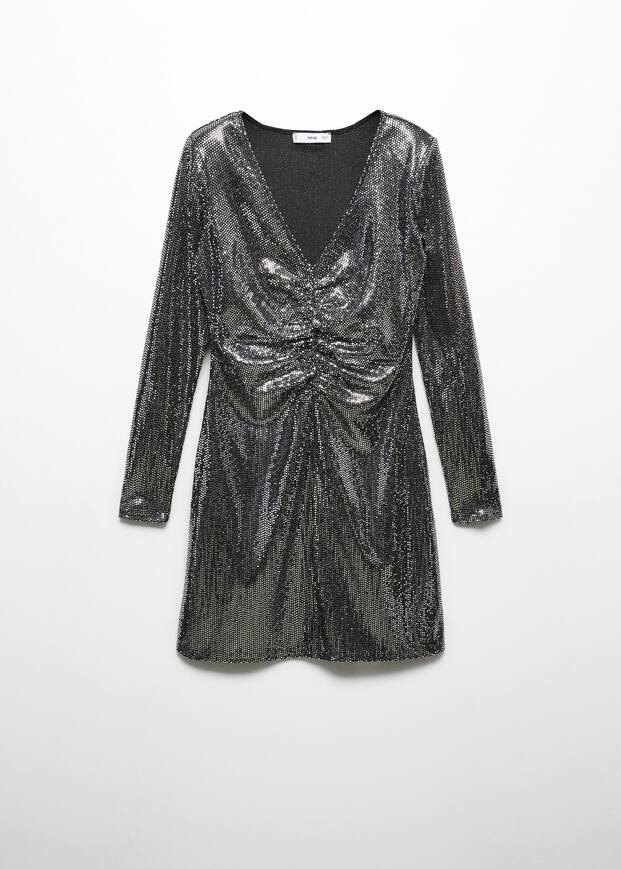 Robe froncée paillettes | MANGO (FR)