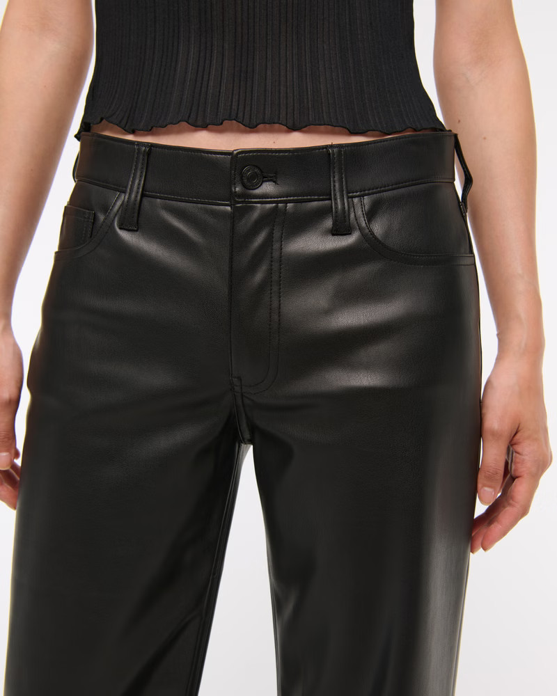 Women's Vegan Leather Low Rise Baggy Pant | Women's Bottoms | Abercrombie.com | Abercrombie & Fitch (US)