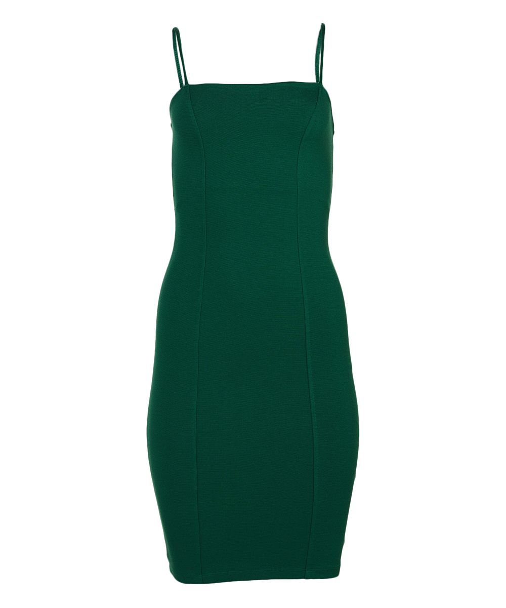 Forever 21 Women's Casual Dresses Green - Green Cami-Strap Bodycon Dress - Women | Zulily