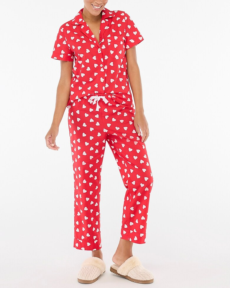 Cropped short-sleeve pant pajama set | J.Crew Factory