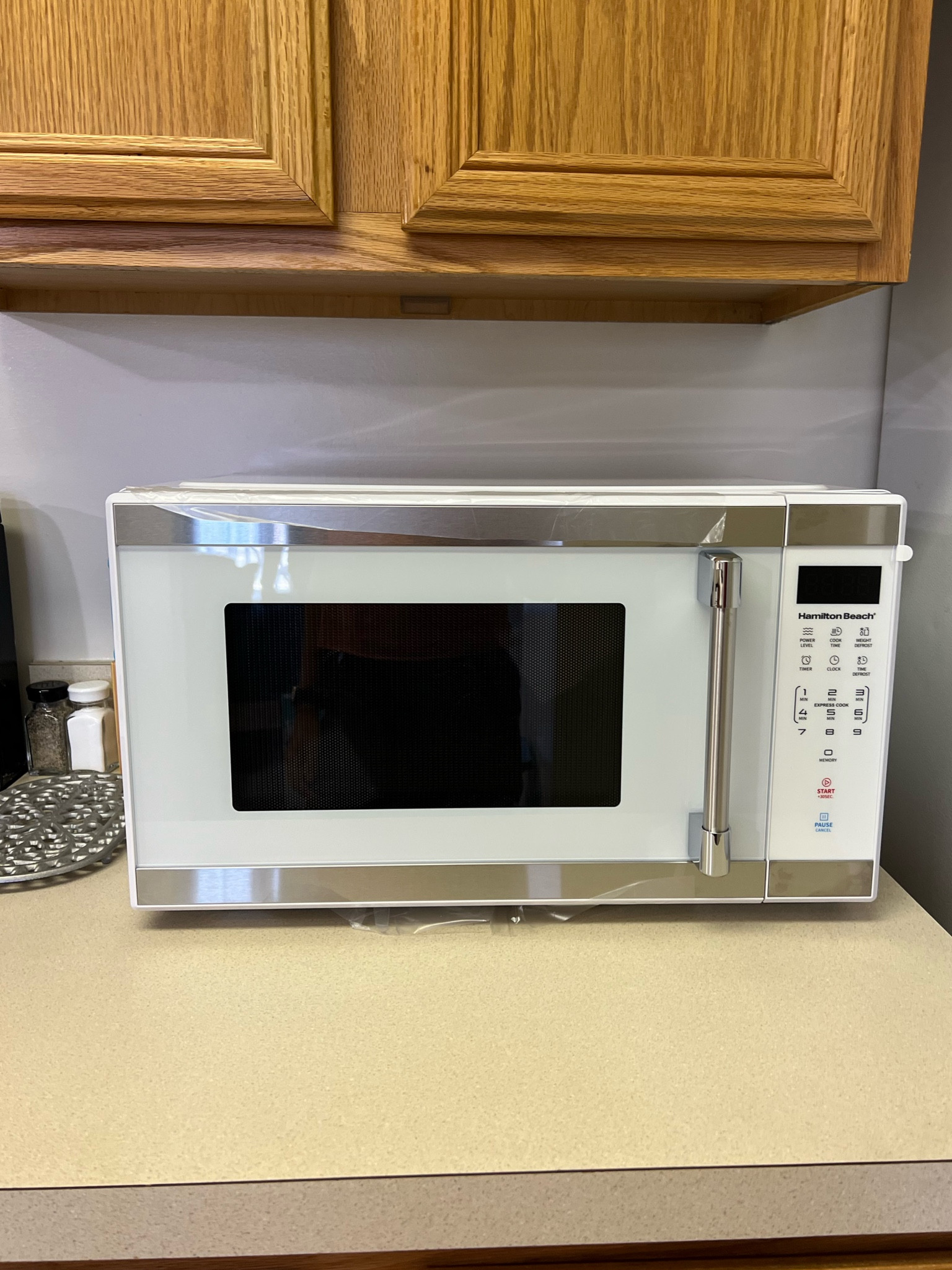 White/stainless steel microwave for under $80! 

#LTKhome #LTKfindsunder100