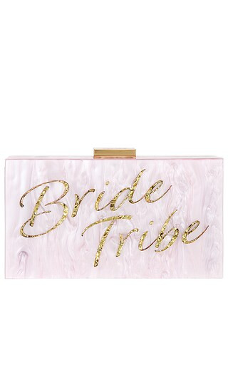 Bride Tribe Acrylic Clutch in Blush Gold | Revolve Clothing (Global)