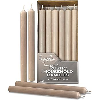 Hyoola 10 Inch Dinner Candles - 12 Pack - Sahara Tall Candles - Unscented Rustic Candles - Long B... | Amazon (US)