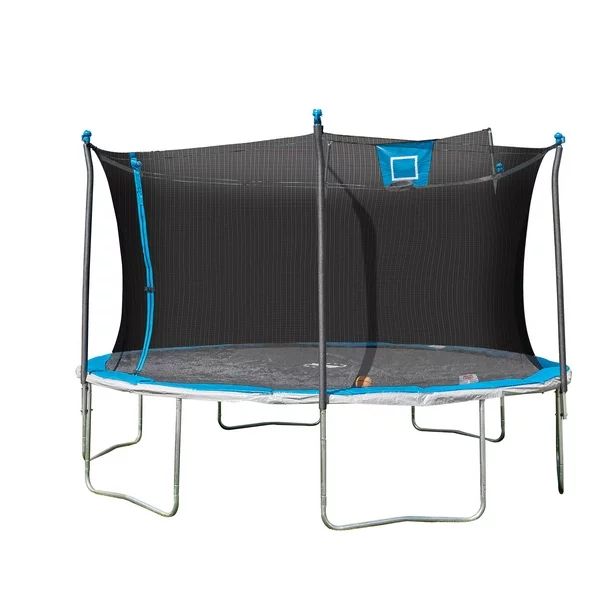 Bounce Pro 14ft Trampoline And Enclosure With Basketball Hoop, Blue - Walmart.com | Walmart (US)