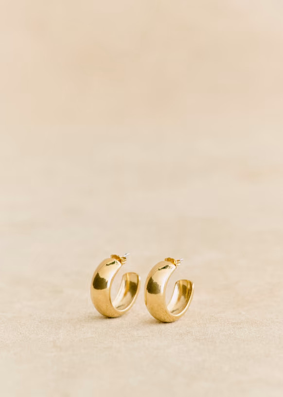 Romie Hoops - Gold - Recycled brass - Sézane | Sezane Paris