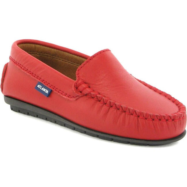 Plain Mocassins, Red Smooth Leather | Maisonette