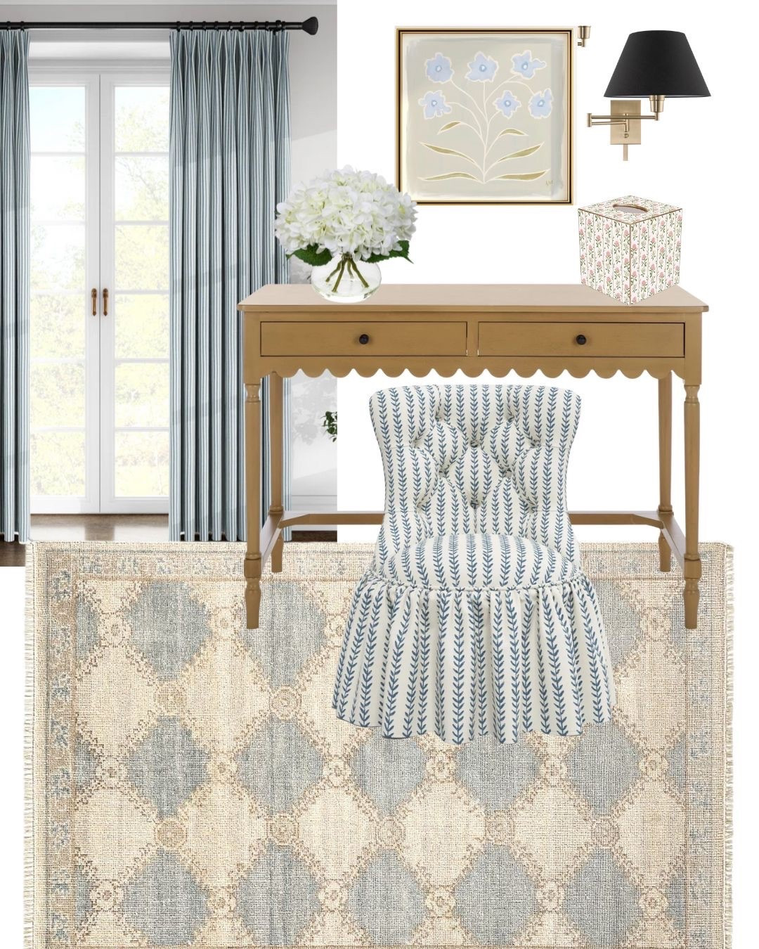 Own and love this chair! Super comfortable and well made. Home office, desk chair, office decor, Grandmillennial home, blue and white home

#LTKHome