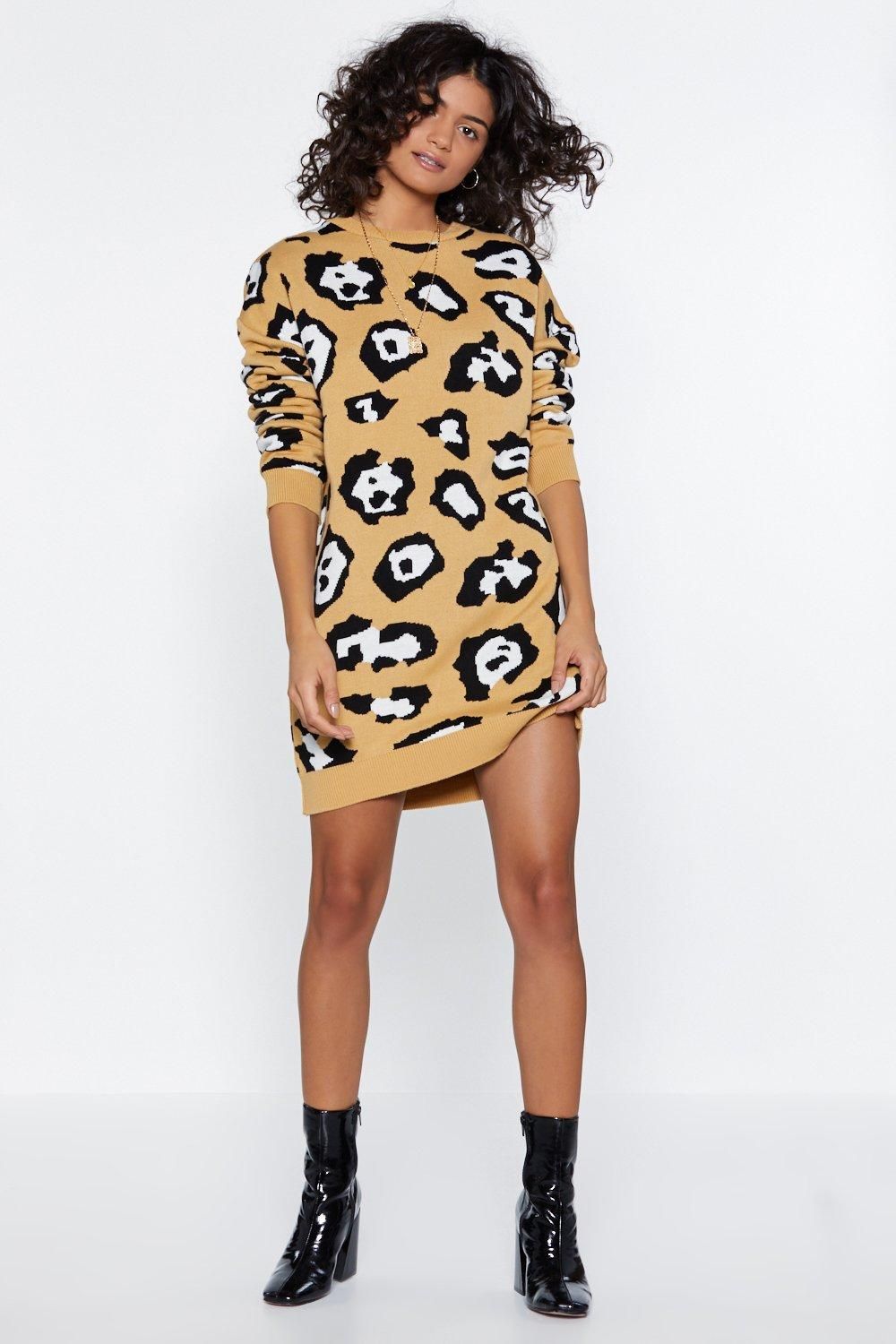 Take Meow-t Leopard Sweater Dress | NastyGal (US & CA)
