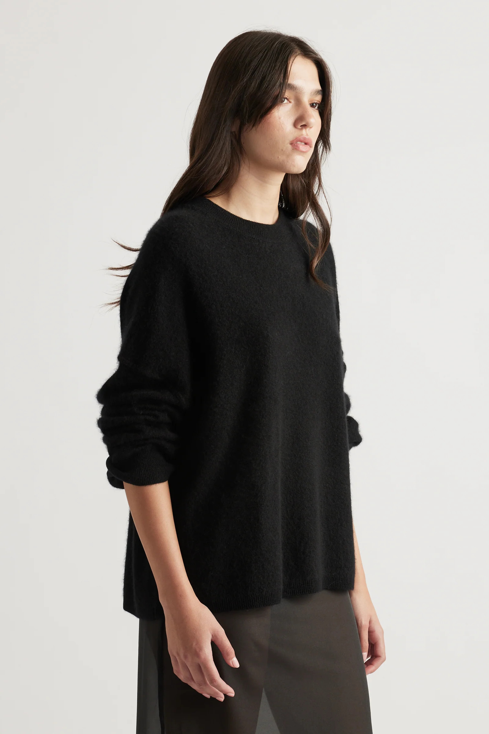 Tess Oversized Wool Knit - Black | DECJUBA