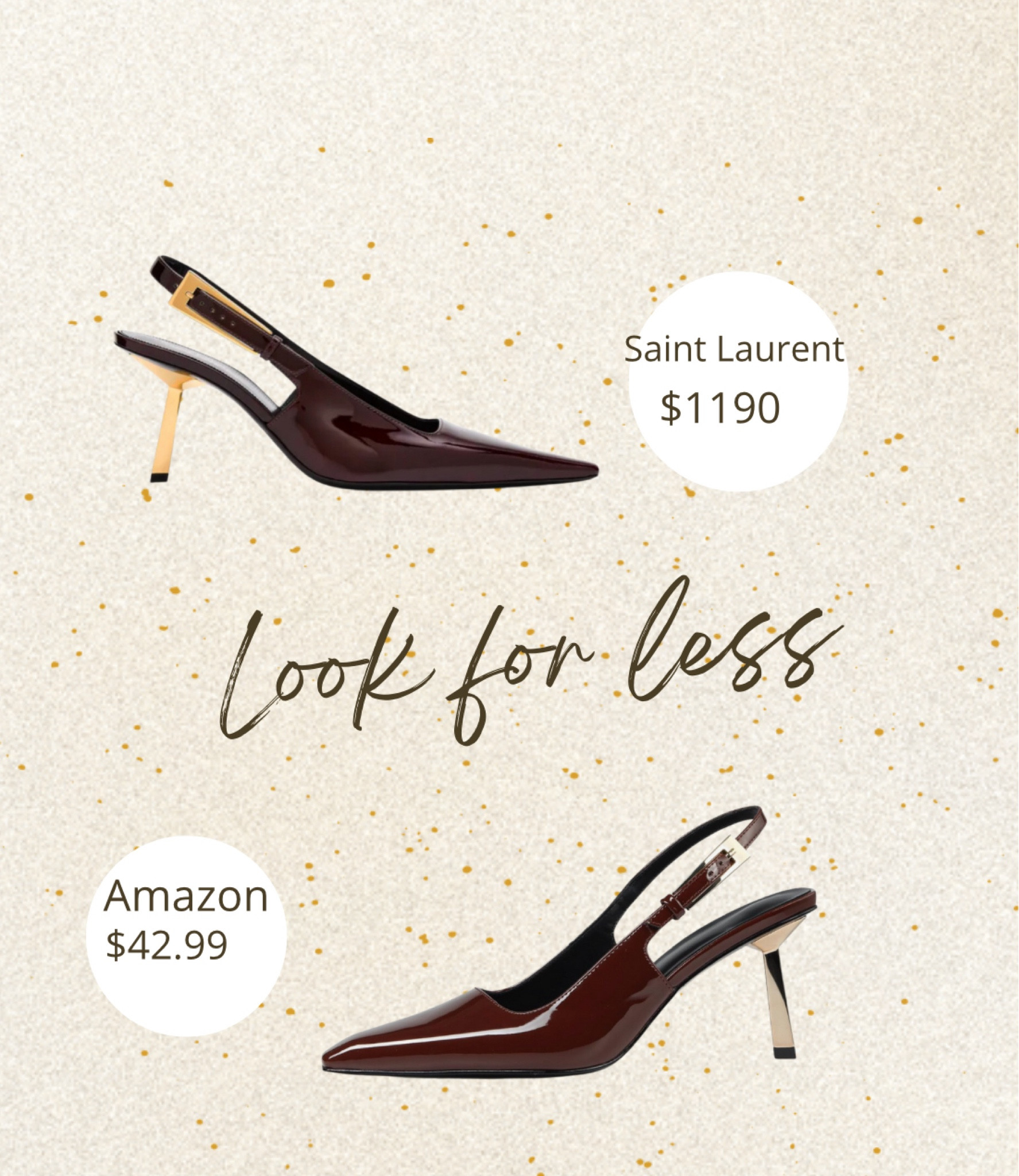 Have the Amazon heels and love! They are a great look for less of the Saint Laurent Lee glossy slingback pumps 

#LTKShoeCrush #LTKSeasonal #LTKFindsUnder50