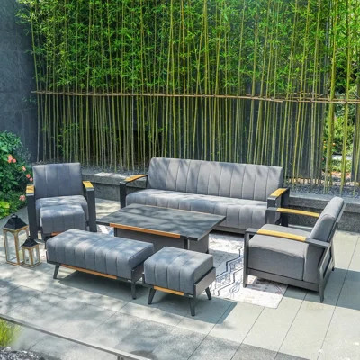 Genan 9 - Person Outdoor Seating Group with Cushions | Wayfair North America