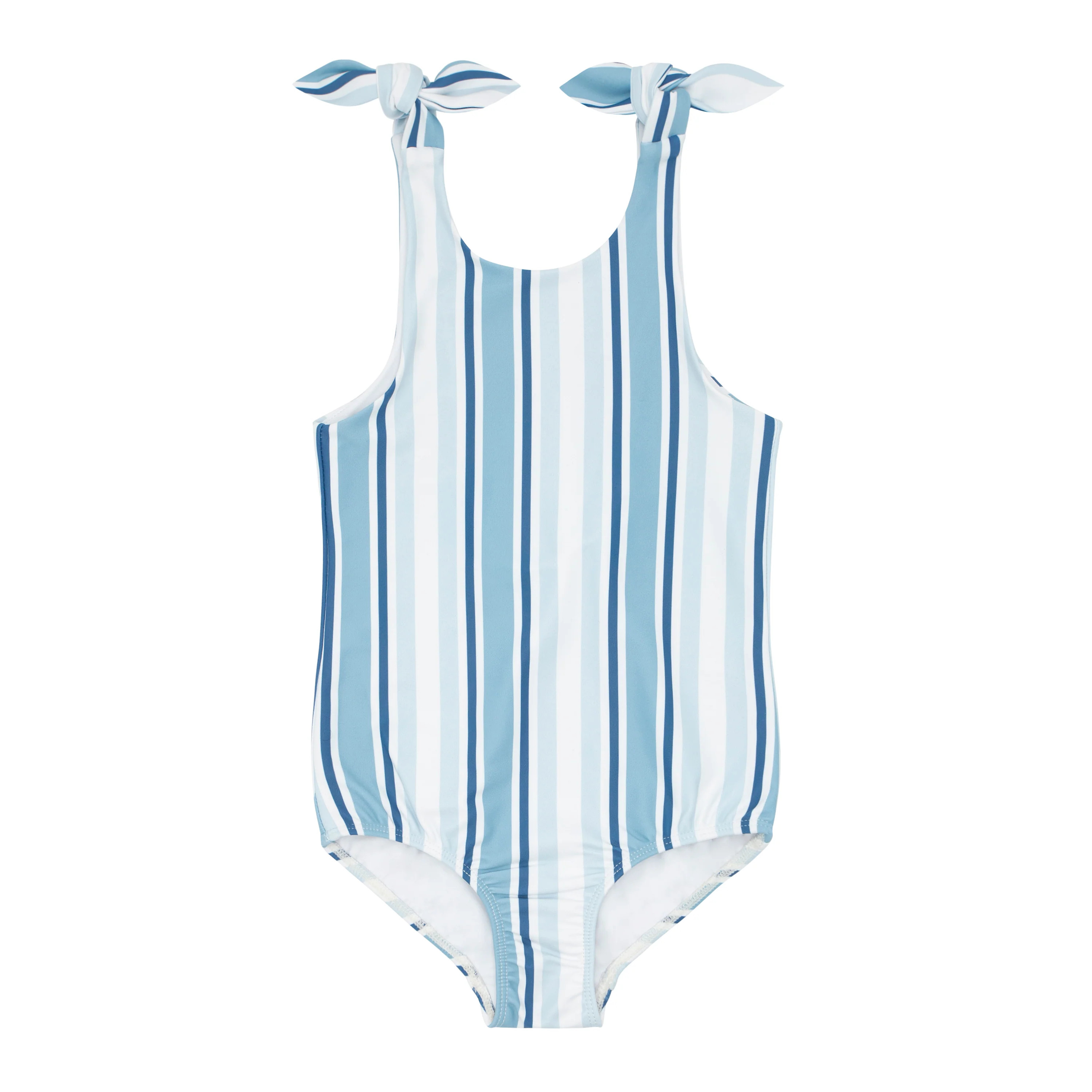 girls freshwater stripe tie-knot one piece | minnow