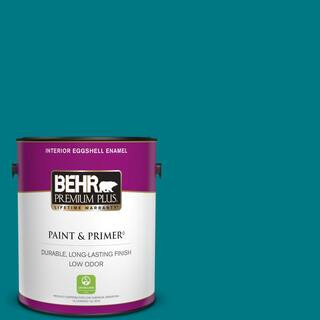 1 gal. #P470-7 The Real Teal Eggshell Enamel Low Odor Interior Paint & Primer | The Home Depot