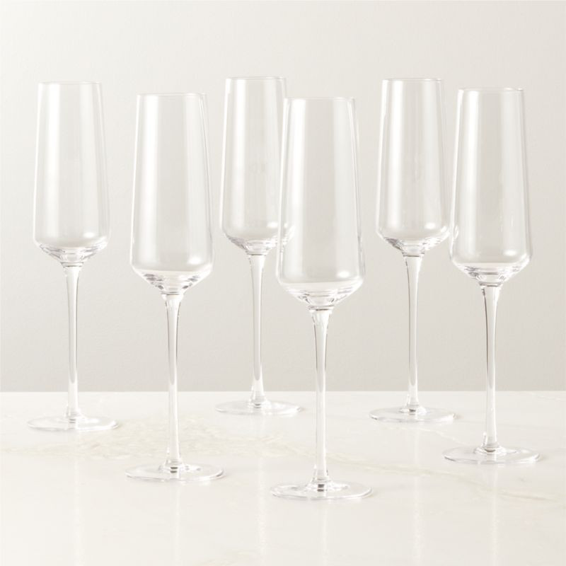 Muse Modern Champagne Flute Set of 6 + Reviews | CB2 | CB2