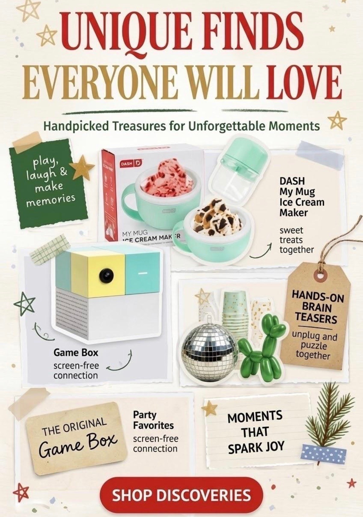 Unplug and reconnect this holiday season! 🎄 From DIY sweet treats to brain-teasing puzzles, discover our handpicked list of gifts designed to bring the whole family together. Whether you’re looking for screen-free connection or party-ready favorites, we have curated unique finds that everyone will love. Click through to explore the full collection of holiday moments that spark joy! ✨ #GiftsThatUnplug #HolidayGiftGuide #FamilyFun #ScreenFree #UniqueGifts #MyMugIceCreamMaker #HandsOnLearning

#LTKSeasonal #LTKHome